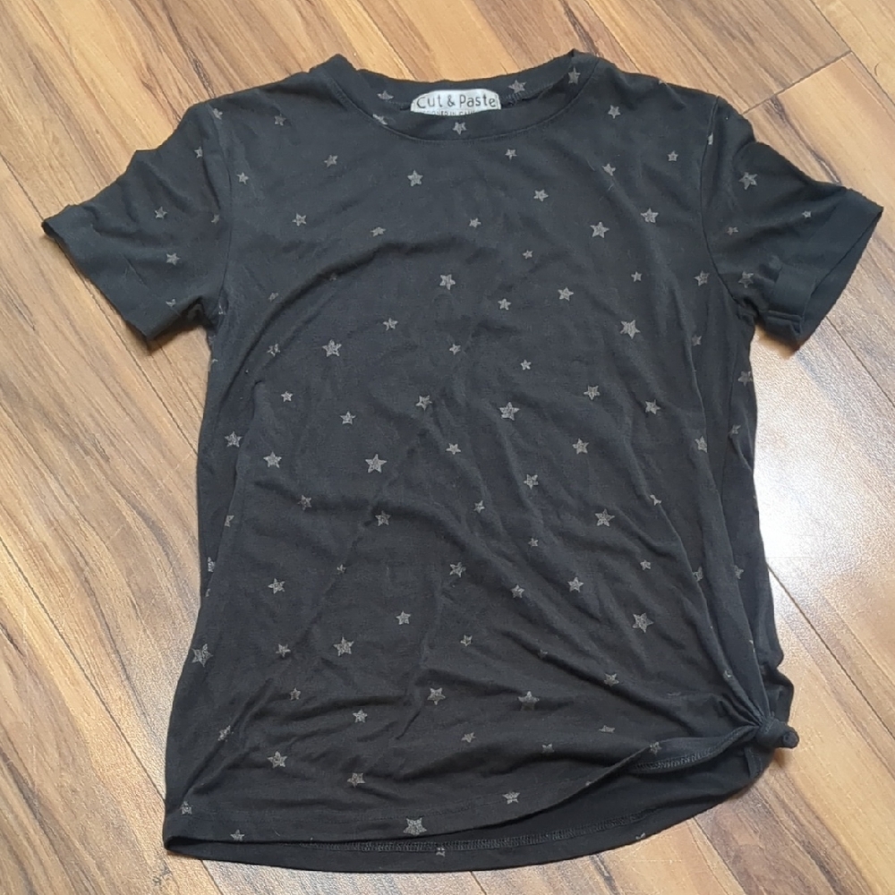 Cut & Paste Black Star Print Women's Top